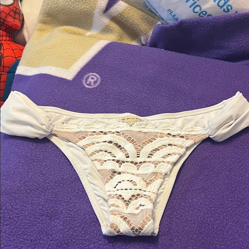 Pilyq White Lace Bikini Bottom